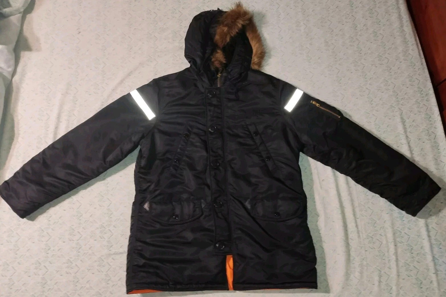 Parka Supreme Reflective Cross N 3B   Noir   Taille M
