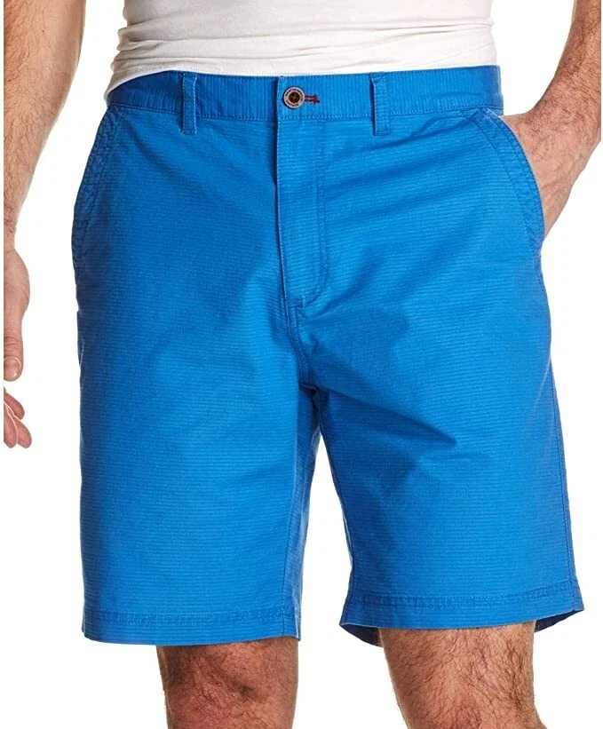 Weatherproof Men's Textured Stripe Stretch Shorts Blue, Size 42