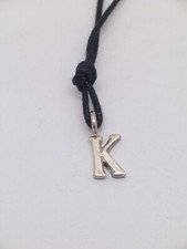 Image of Initial Pendant - K - In 925 SILVER - Alphabet Letter Necklace