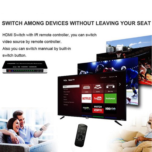 HDMI-Compatible Switch Switcher 5x1 5 in 1 out Audio Extractor 4K For PS4 PS5 - Picture 10 of 13