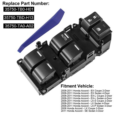 #ad Driver Side Power Master Window Door Control Switch For 2008 2012 Honda Accord $19.98