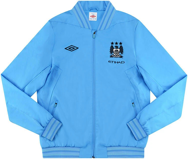 RARE UMBRO MEN'S FC MANCHESTER CITY JACKET SOCCER FOOTBALL BLUE SIZE M MEDIUM