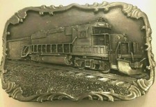 Vintage 1984 Siskiyou Buckle Co. Railroad Pewter Belt Buckle