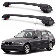 Roof Rack Cross Bars For Bmw 3 Series Touring E46 2000-2005 Aluminum Black Pair