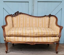 French Settee Carved Griffin Dragon Fireside Davenport Louis XV - 1900's SOFA