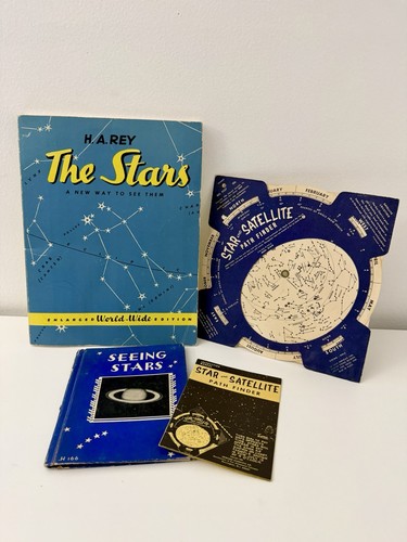 Vintage 1960's Star & Satellite Path Finder Wheel Seeing Stars Rey Book Lot