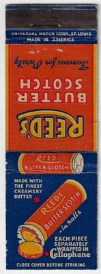 Vintage Matchbook Cover Reed Candy Co. Chicago ILL Butter Scotch .