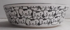 Spectrum Designz Meow Ceramic Cat Faces Pet Bowl Pink/Black 5.25" W x 1.5" High