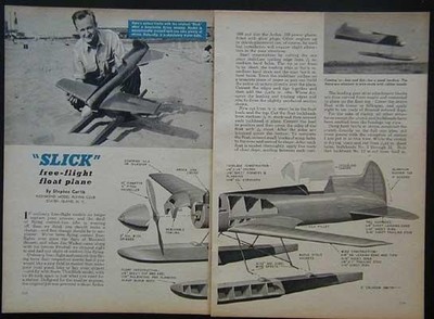 45'' Float Plane F/F 1950 How-To build PLANS Water Takeoff & landing