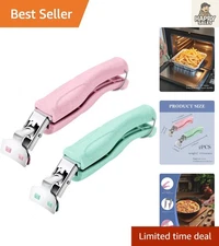 Lightweight Stainless Steel Tongs - 2 Pack Anti-Scalding Grippers for Hot Dishes