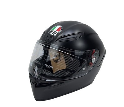 AGV Motorrad Helm ECE Vollvisier Racing Style mit Spoiler Matt Schwarz, X-Small