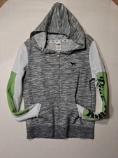 Woman M Full Zip Hoodie W/ Pockets Grey Victoria's Secret PINK Logo