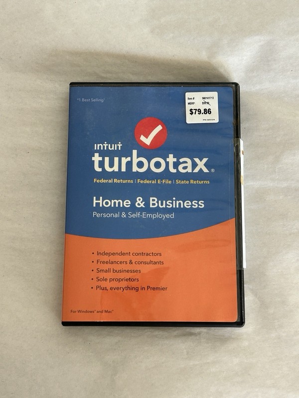 Intuit TurboTax Home & Business 2018 Federal & State CD Windows Mac Untested