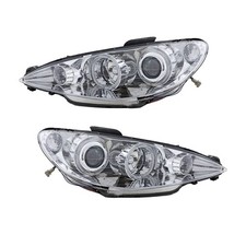 Scheinwerfer Angel Eyes LED chrom passt für Peugeot 206 ab 2002 - 2014