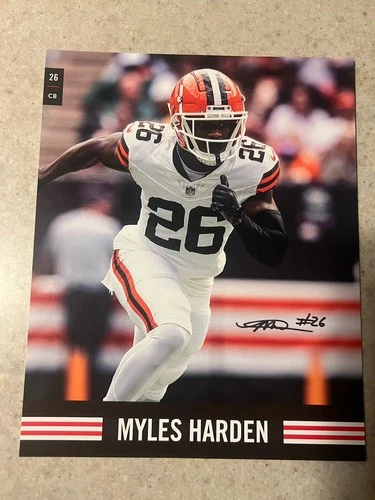 Myles Harden Signed 8x10 Player Photo Cleveland Browns Autograph Auto File