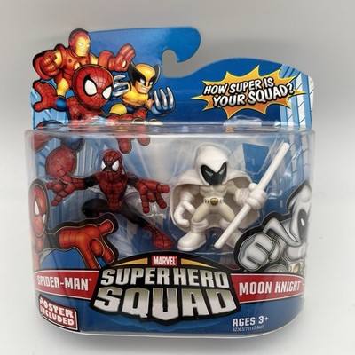 NEW Old Stock 2009 Marvel Super Hero Squad SPIDER-MAN & MOON KNIGHT Figures