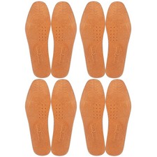 Absorbent Ultra Thin Pigskin Leather Insoles for 4 Pair Pack of 1 , Brown