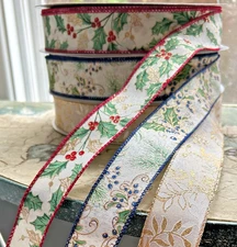 Christmas wired Ribbon Multiple choices 1.5" (10 Yd)