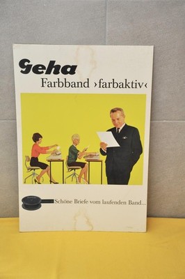 Geha Farbband >farbaktiv Pappschild 49.5 x 34.5 cm ~1970