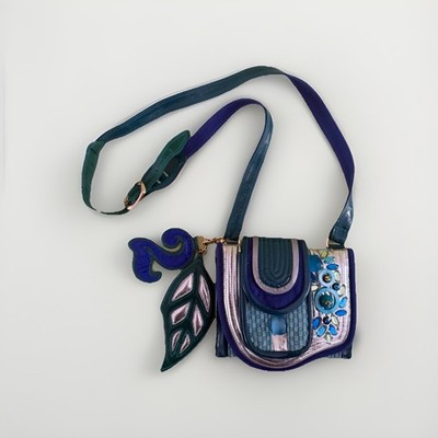 【激レア】BRACHER EMDEN LONDON　ブレイシャーエムデン　バッグ Bracher Emden London Jeweled Mini Crossbody Bag Handmade Blue Teal