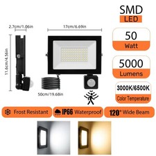 LED Floodlight PIR Sensor Motion 20/30/50/100W Security Flood Light Outdoor Lamp