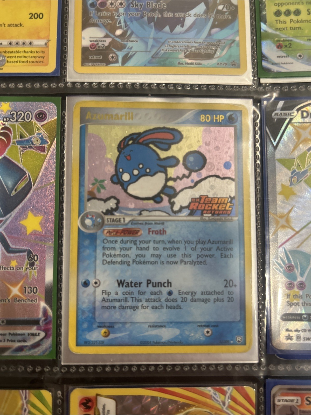 Azumarill Holo Rare Reverse Holo Team Rocket Returns 1/109 NM/VLP