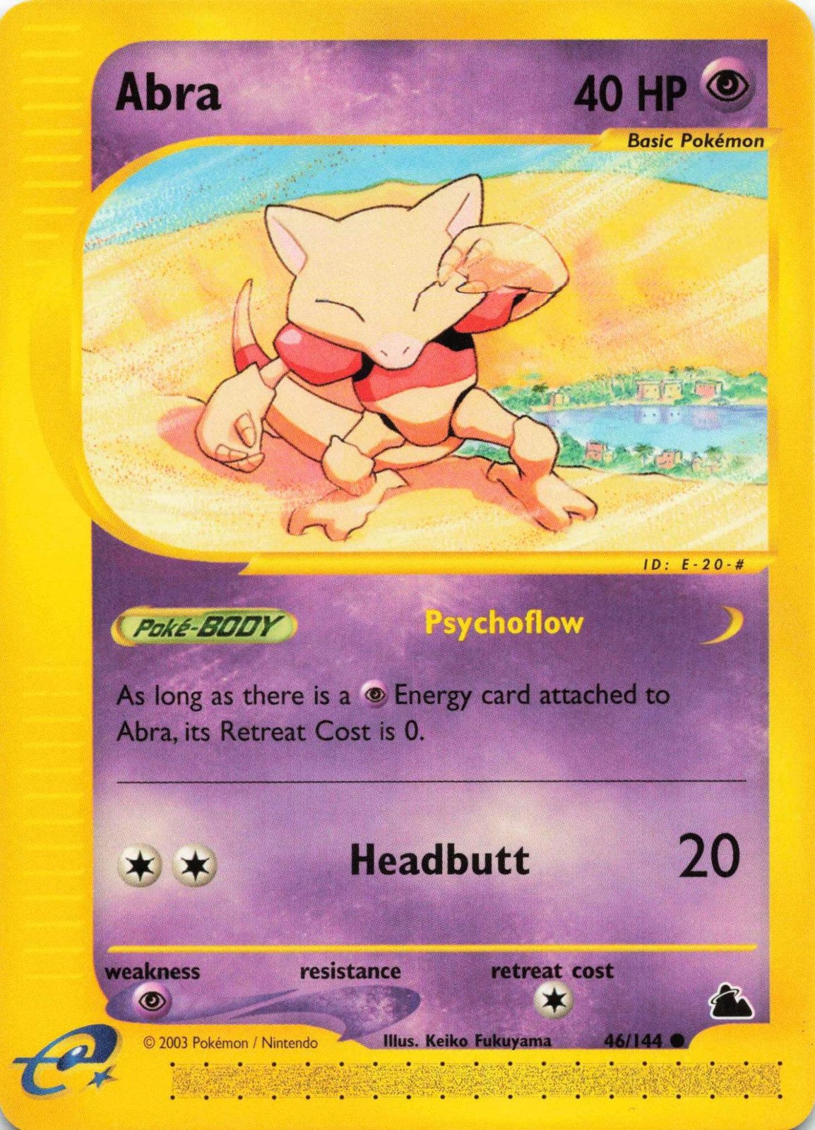 Abra 46/144 Common Skyridge Pokemon Near Mint