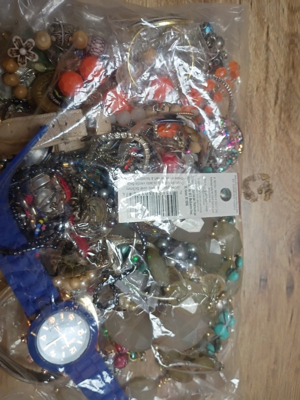 1lb One Pound Jewelry Scrap Grab Bag Costume Mix Upcycling Craft Pieces And...