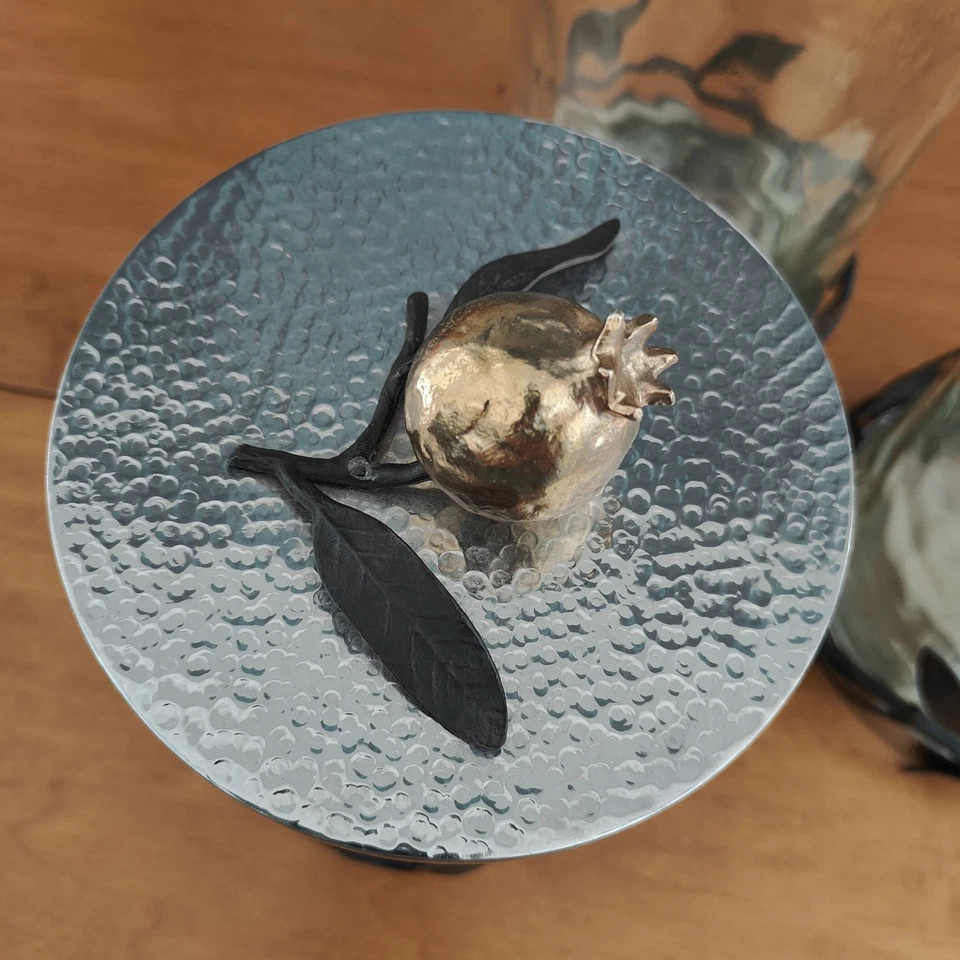 Juego de 3 BOTES MICHAEL ARAM ~ GRANADA ~ LATÓN BRONCE VIDRIO Foto 3 de 4