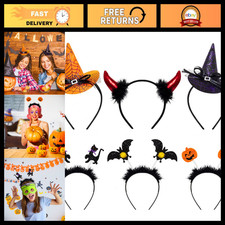Halloween Headbands for Women - 6 Pack, Adjustable, Fun Costume Accessories