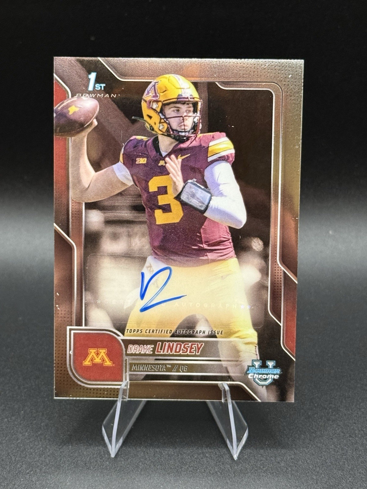 2025 Bowman University Chrome- Drake Lindsey Autograph #BCA-DLI (RC) Rookie BCU1