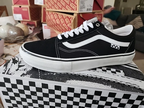 Vans "Skate Old Skool" Sneakers (Black/White) Classic Skate Shoes