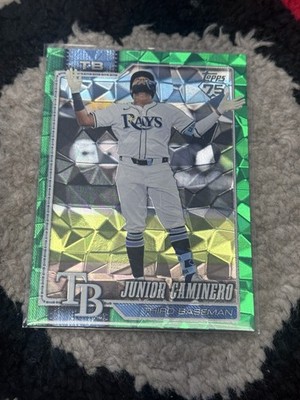 2026 Topps Series 1 Junior Caminero Green Diamante Parallel 08/99 Rays