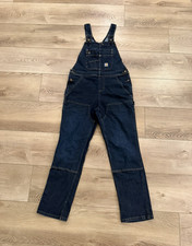 Carhartt OR4044 Women  s Blue Denim Bib Double Knee Overalls Small Regular