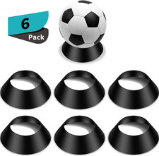 6 Pack Ball Display Stand Holder Pedestal For Soccer Basketball Football Black