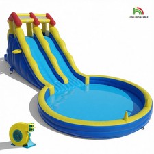 26x11FT Inflatable Water Slide Bounce House Splash Pool w/Blower for Kids Party