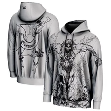 Mens ProSphere Triple H Skull King 3D Gray Hoodie WWE Wrestling Fan Apparel