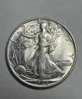 1943 Walking Liberty Half Dollar Choice Almost Uncirculated.