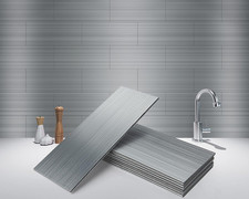 4" X 12" Peel and Stick Stainless Steel Metal Tile for Kitchen, Subway Backsplas
