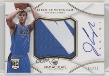 2012 Panini Immaculate Premium Signatures 51/75 Jared Cunningham Patch Auto 7m4