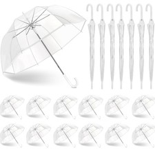 20 Pcs Wedding Clear Bubble Umbrella Bulk 47 Inch Large Dome Rain Windproof S...