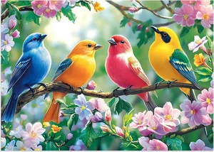 100 Piece Puzzles for Adults - Birds and Flowers Large Piece Puzzles for Senior