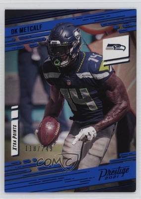 2021 Panini Prestige Xtra Points Blue 118/249 DK Metcalf #195 3hd