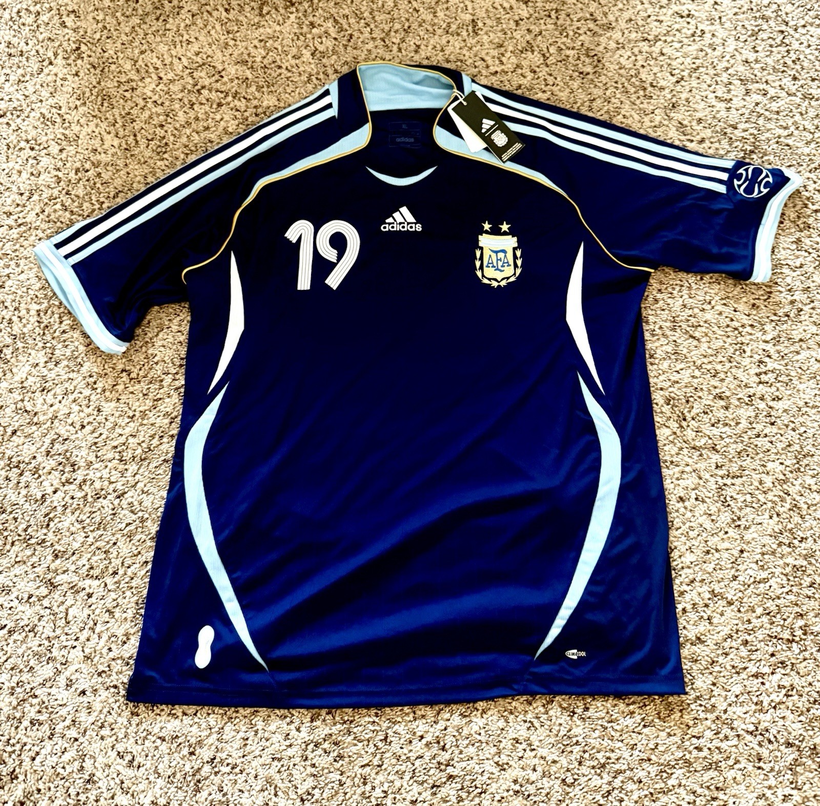BRAND NEW Messi Argentina World Cup 2006 Fan Version Away Kit Jersey - Size XL