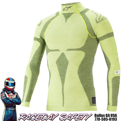 Alpinestars ZX Evo V2 Long Sleeve Underwear Top Fluorescent Yellow 4755220-556