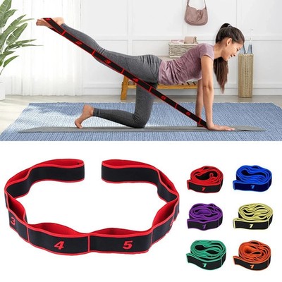 Yogagürtel mit 8 Schlaufen Gymnastik Tanz Stretchband Übung Gummiband