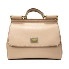 Dolce&Gabbana Sicily 2way Bag Beige Leather with Strap #KN1499