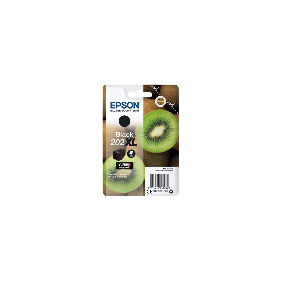 Cartouche d'encre EPSON 202 Noir XL consommable imprimante jet d'encre série Kiwi 202XL