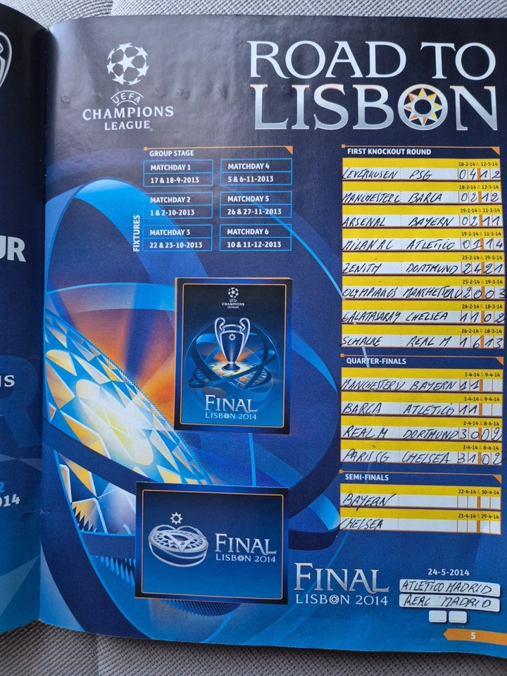 ALBUM PANINI FOOTBALL UEFA CHAMPIONS LEAGUE 2013-2014 COMPLET FRANCE - Photo 4/4