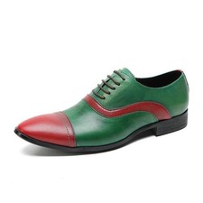 Men's Lace Up Color Splice Leather Oxfords Dress Wedding Evening Casual Shoes sz